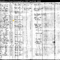 Mary Davis Sause on Ship Manifest