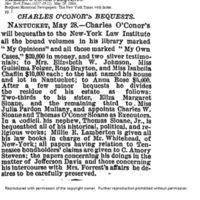 Charles O'Conor Bequest to Rose Bray