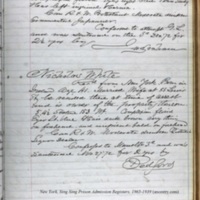 Nicholas White; Sing Sing Prison Admission Records