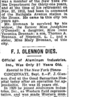 Obituary of Denis Brennan, Son of Jeremiah Brennan