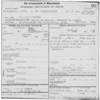 Terence Connelly's Wife's Death Certificate